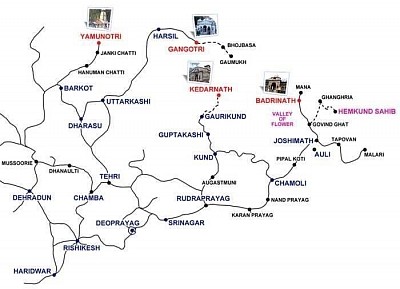Char-Dham Map